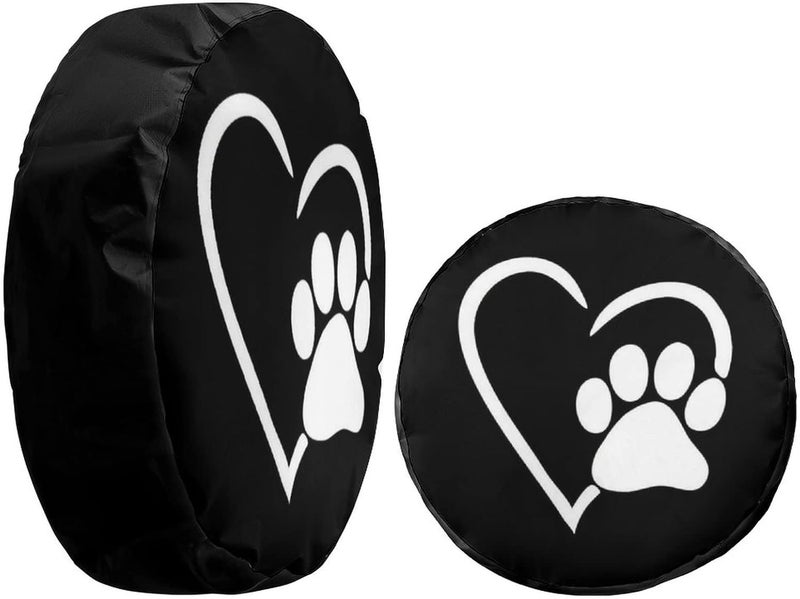Foruidea Dog Pet Paws Love Heart Spare Tire Cover Dust-Proof Wheel Tire Cover Fit Trailer, RV, SUV and Many Vehicle 18inch - Image 4